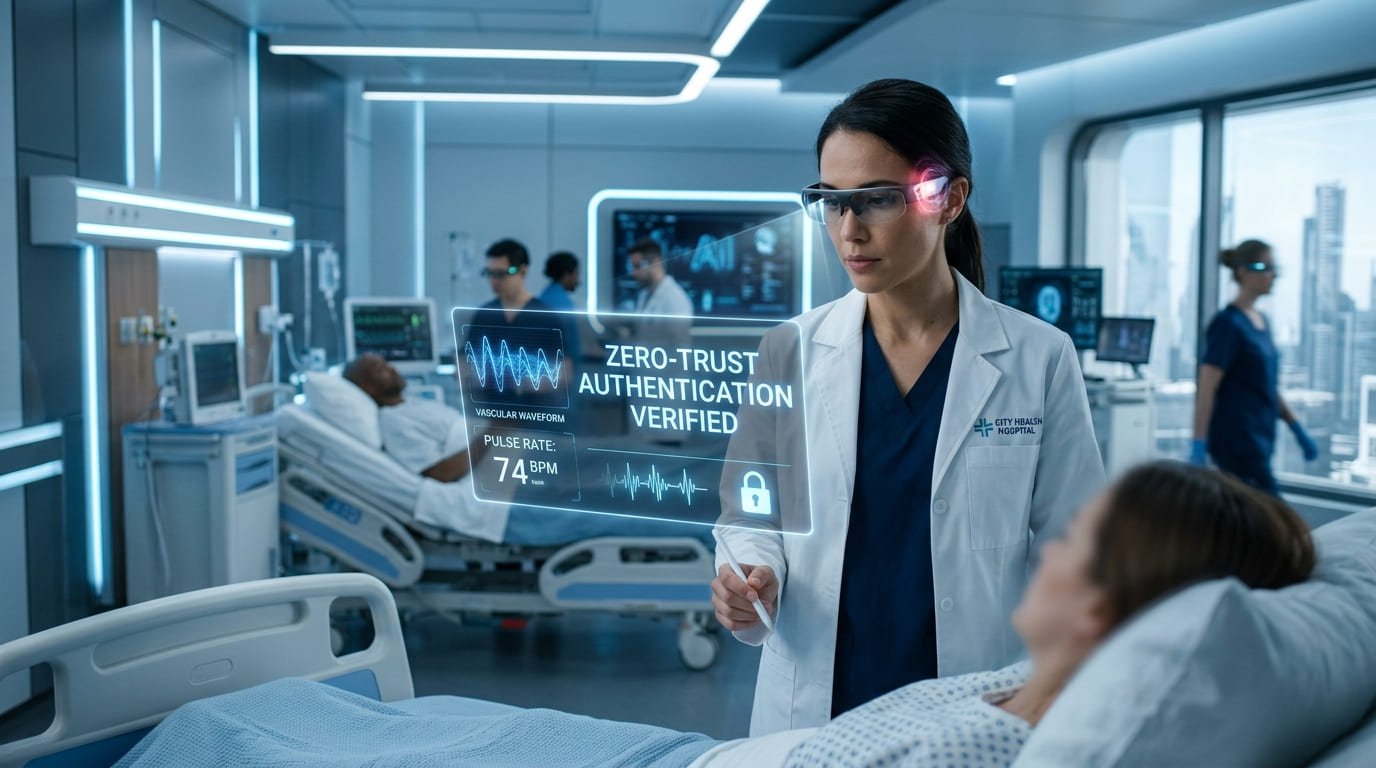 AI temple scan identity verification system using wearable NIR sensors for vascular biometric authentication