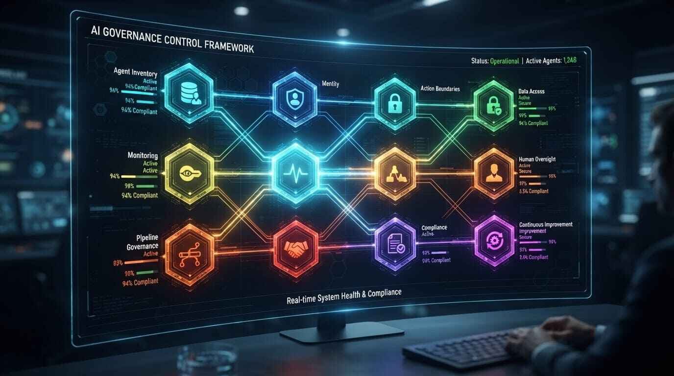 AI agent governance checklist ten control areas enterprise framework 2026