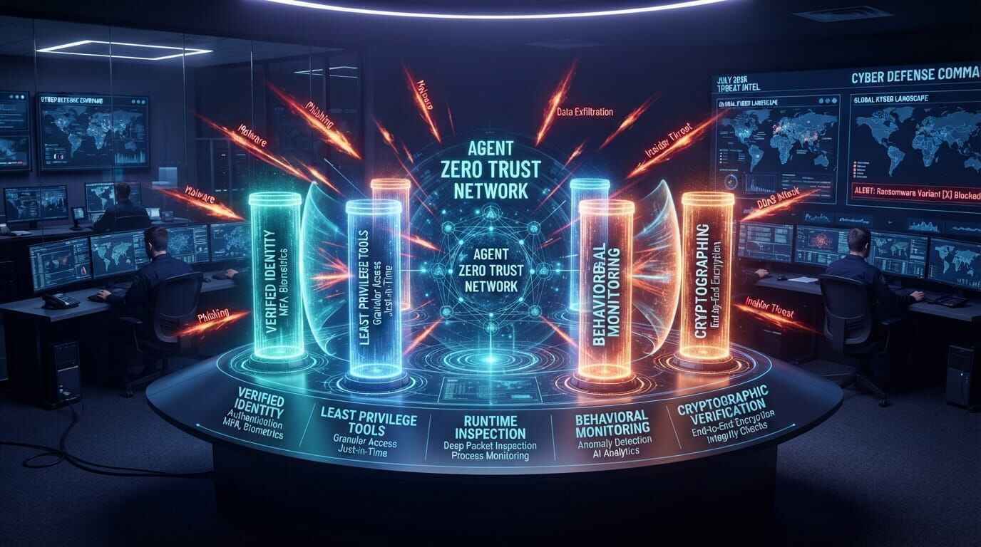 AI agent security enterprise zero trust five defense pillars